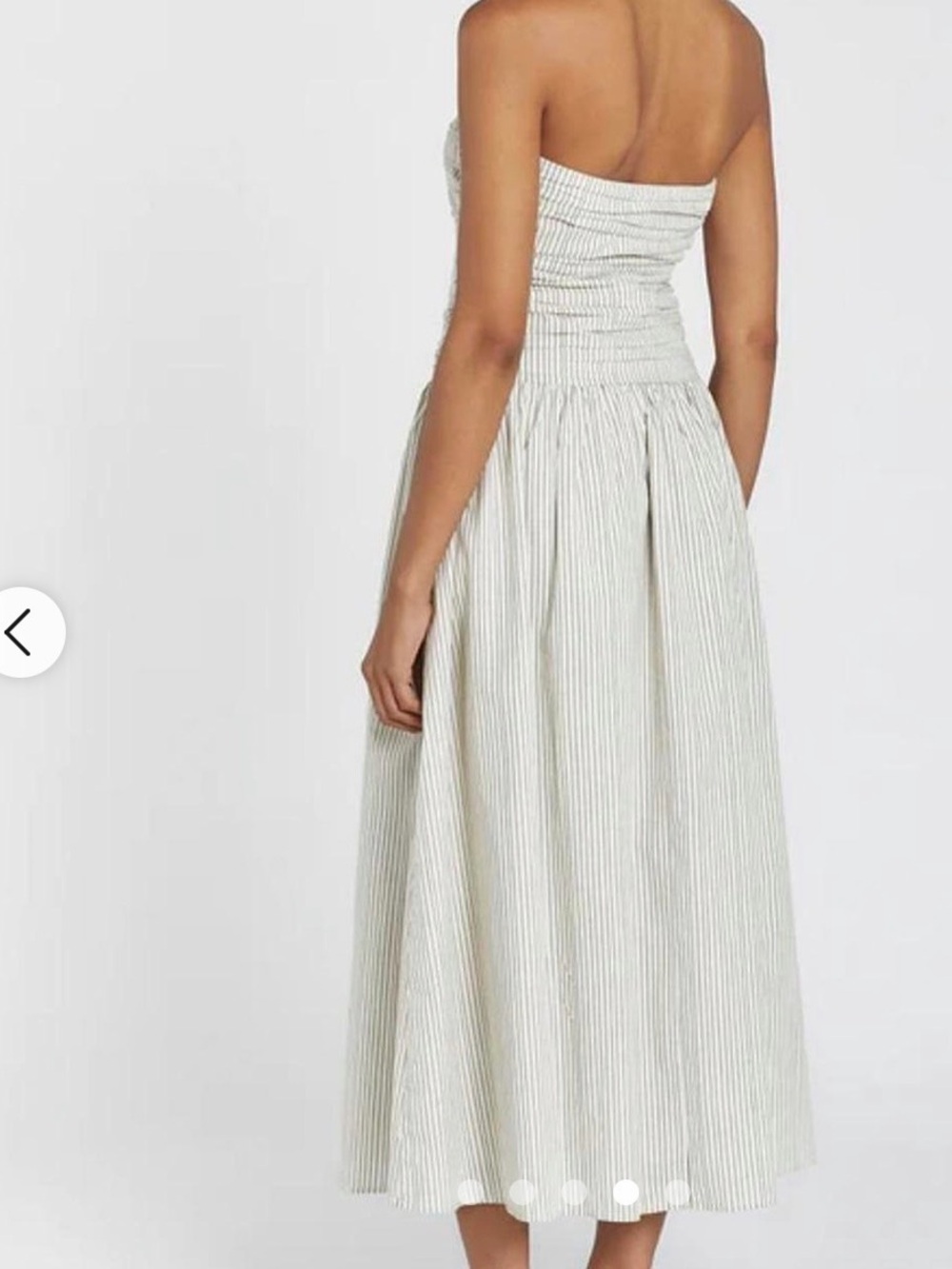 DISSH Ayla Cream Stripe Strapless Midi Dress US 6 NWT - Picture 4 of 8